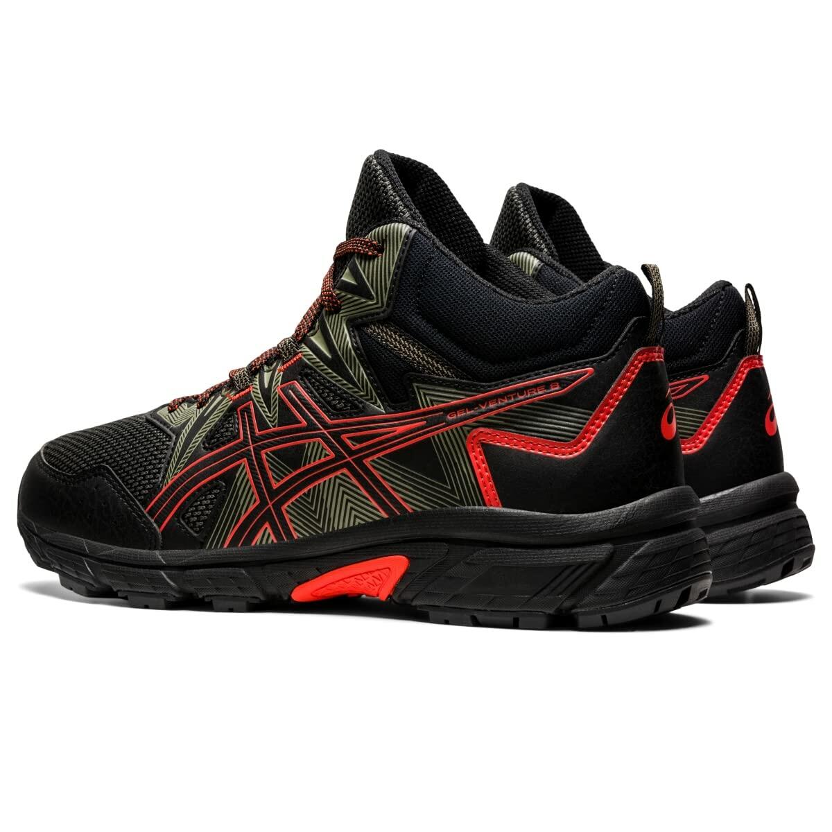 ASICS Men's Gel-Venture 8 Mid Top Running Shoes, 14, Black/Cherry Tomato