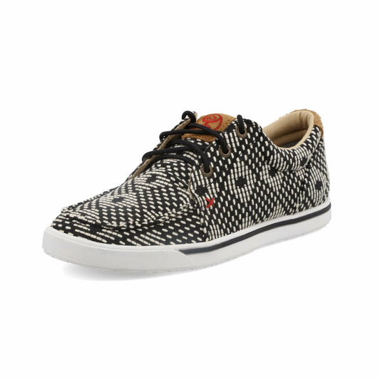 Twisted X Women's Hooey Loper, Moc Toe, Black & White, 11 M