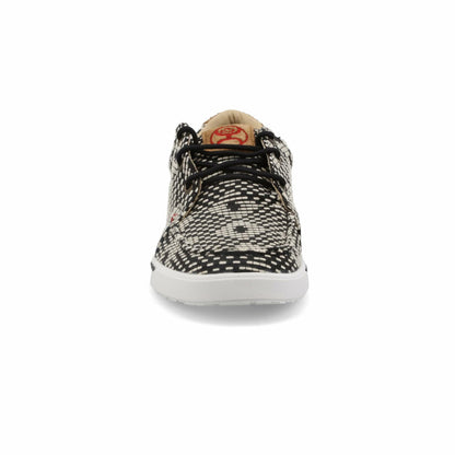 Twisted X Women's Hooey Loper, Moc Toe, Black & White, 11 M