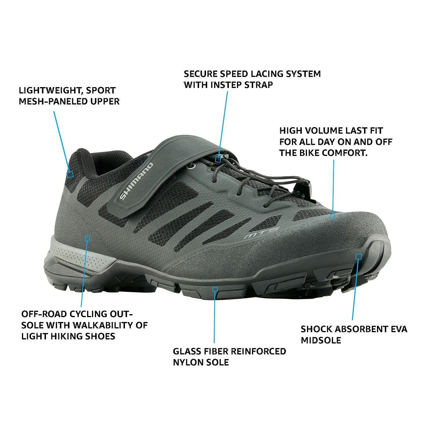 SHIMANO SH-MT502 Versatile & High-Performance Men's Touring Shoe, Navy, 6.5-7