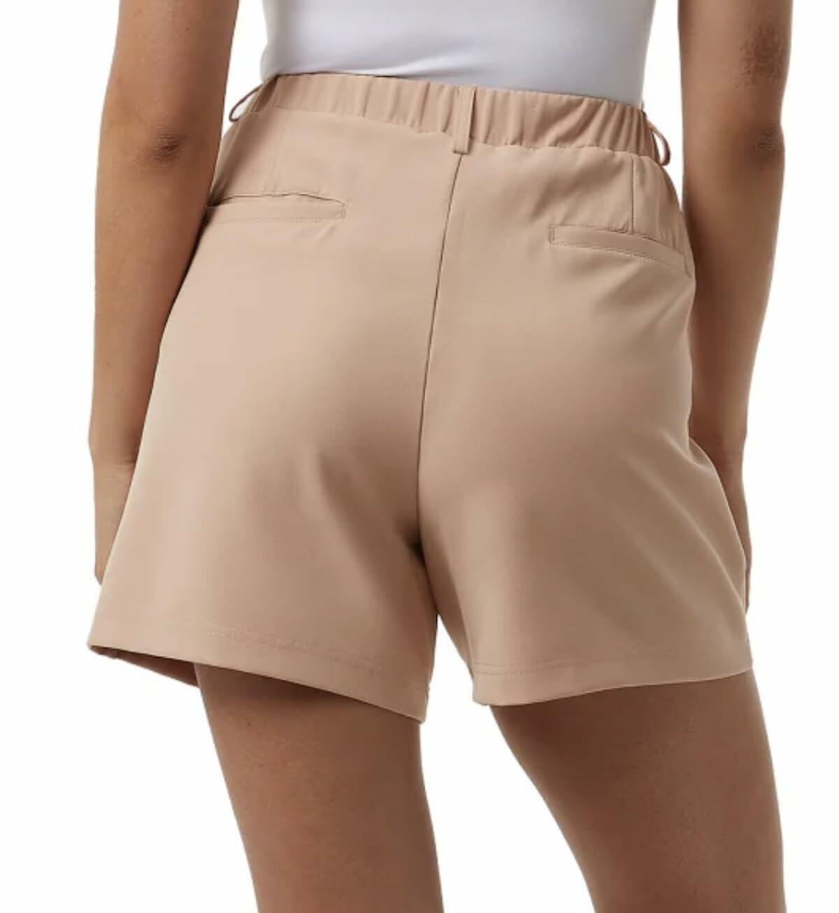 32 Degrees Cool Women's Pull On Pleated Short (US, Alpha, X-Large, Regular, Regular, Washed Coral (Orange))