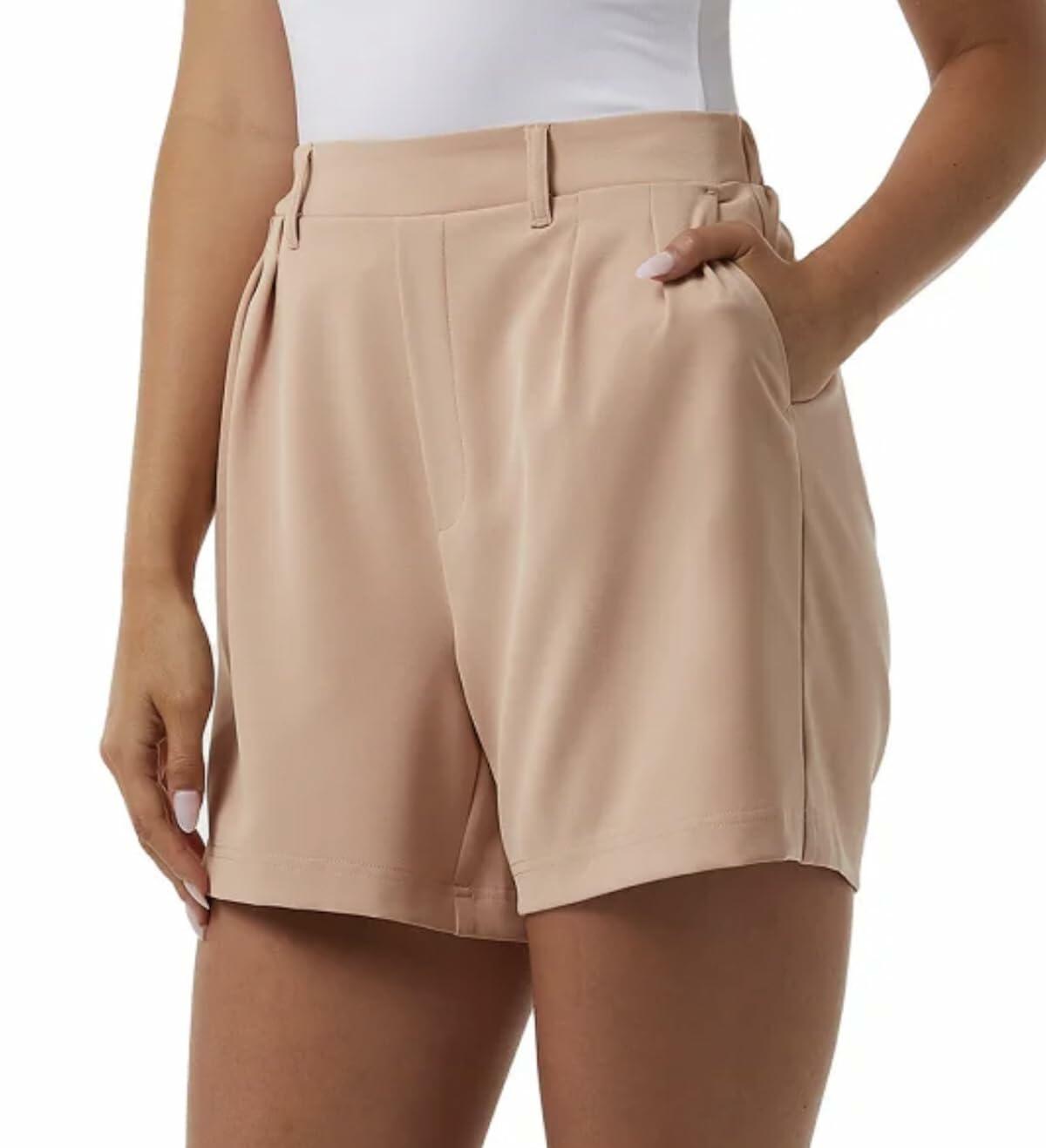 32 Degrees Cool Women's Pull On Pleated Short (US, Alpha, X-Large, Regular, Regular, Washed Coral (Orange))