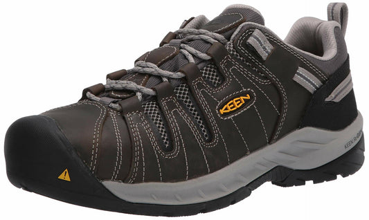 KEEN Utility Men’s Flint 2 Low Height Steel Toe Non Slip Industrial Work Shoes, Gargoyle/Paloma, 11.5 D (Medium) US