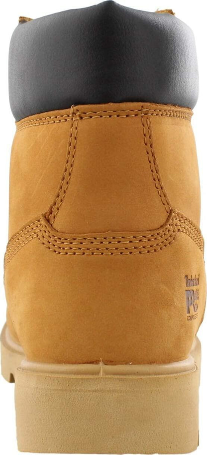 Timberland PRO® Sawhorse 6" Composite Safety Toe Shoes for Men and Women – Molded EVA Midsole - Padded Wheat Men's 5.5, Women's 7 Medium