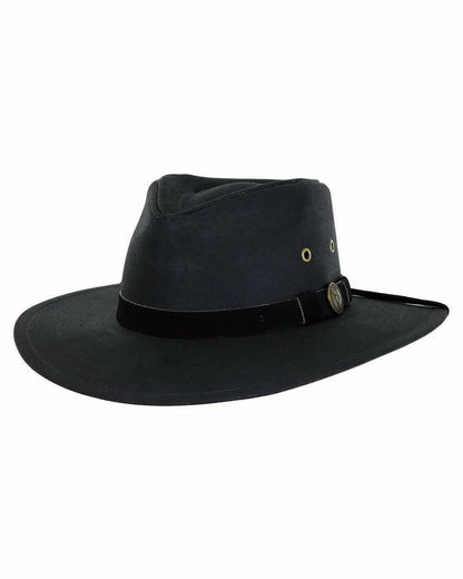 Outback Trading Company Unisex 1480 Kodiak UPF 50 Waterproof Breathable Outdoor Western Cotton Oilskin Hat, Black, X-Large