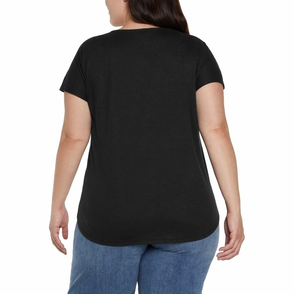 Orvis Women’s Linen Blend Short Sleeve Top (Black, Large)