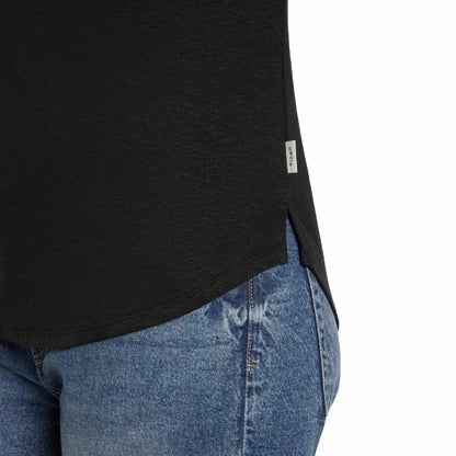 Orvis Women’s Linen Blend Short Sleeve Top (Black, Large)