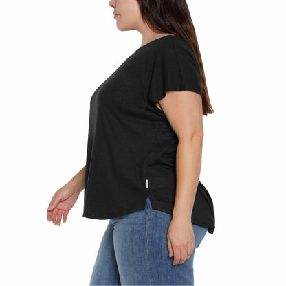Orvis Women’s Linen Blend Short Sleeve Top (Black, Medium)