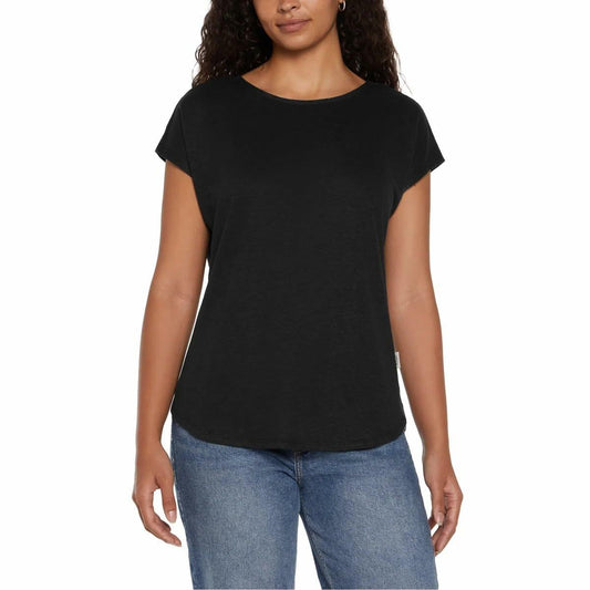 Orvis Women’s Linen Blend Short Sleeve Top (Black, Medium)