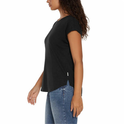 Orvis Women’s Linen Blend Short Sleeve Top (Black, Large)