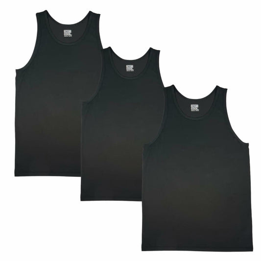 32 Degrees Comfort Mesh Tank Top, 3 Pack, Medium Black