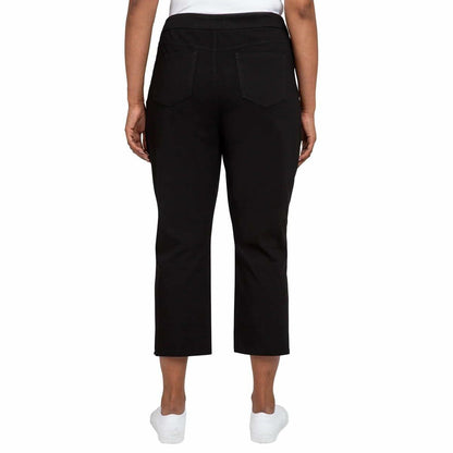 Mario Serrani Comfort Stretch Ladies' Pull-On Capri (US, Alpha, Medium, Regular, Regular, Black)