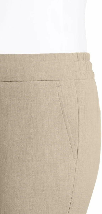 Hilary Radley Women's Pull-on Dress Pants, 4-Way Stretch, Elastic Waist, Front Pockets (US, Alpha, Large, Regular, Regular, Heather Light Sand)