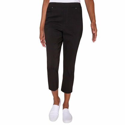 Mario Serrani Comfort Stretch Ladies' Pull-On Capri (US, Alpha, Medium, Regular, Regular, Black)