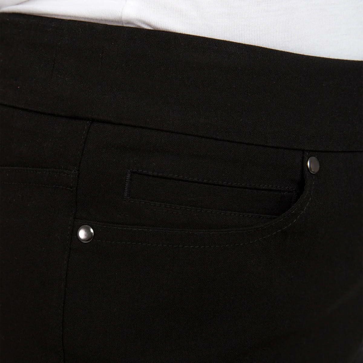 Mario Serrani Comfort Stretch Ladies' Pull-On Capri (US, Alpha, X-Large, Regular, Regular, Black)