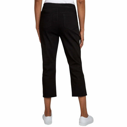 Mario Serrani Comfort Stretch Ladies' Pull-On Capri (US, Alpha, Large, Regular, Regular, Black)