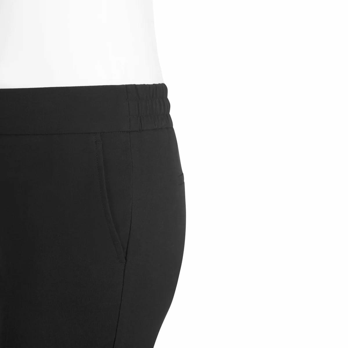 Hilary Radley Women's Pull-on Dress Pants, 4-Way Stretch, Elastic Waist, Front Pockets (US, Alpha, Large, Regular, Regular, Black)