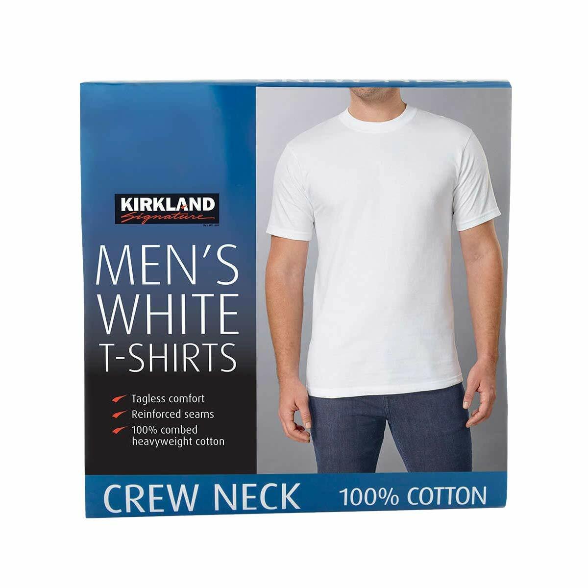 Kirkland Men's Crew Neck White T-Shirts (Pack of 6) (X-Large)