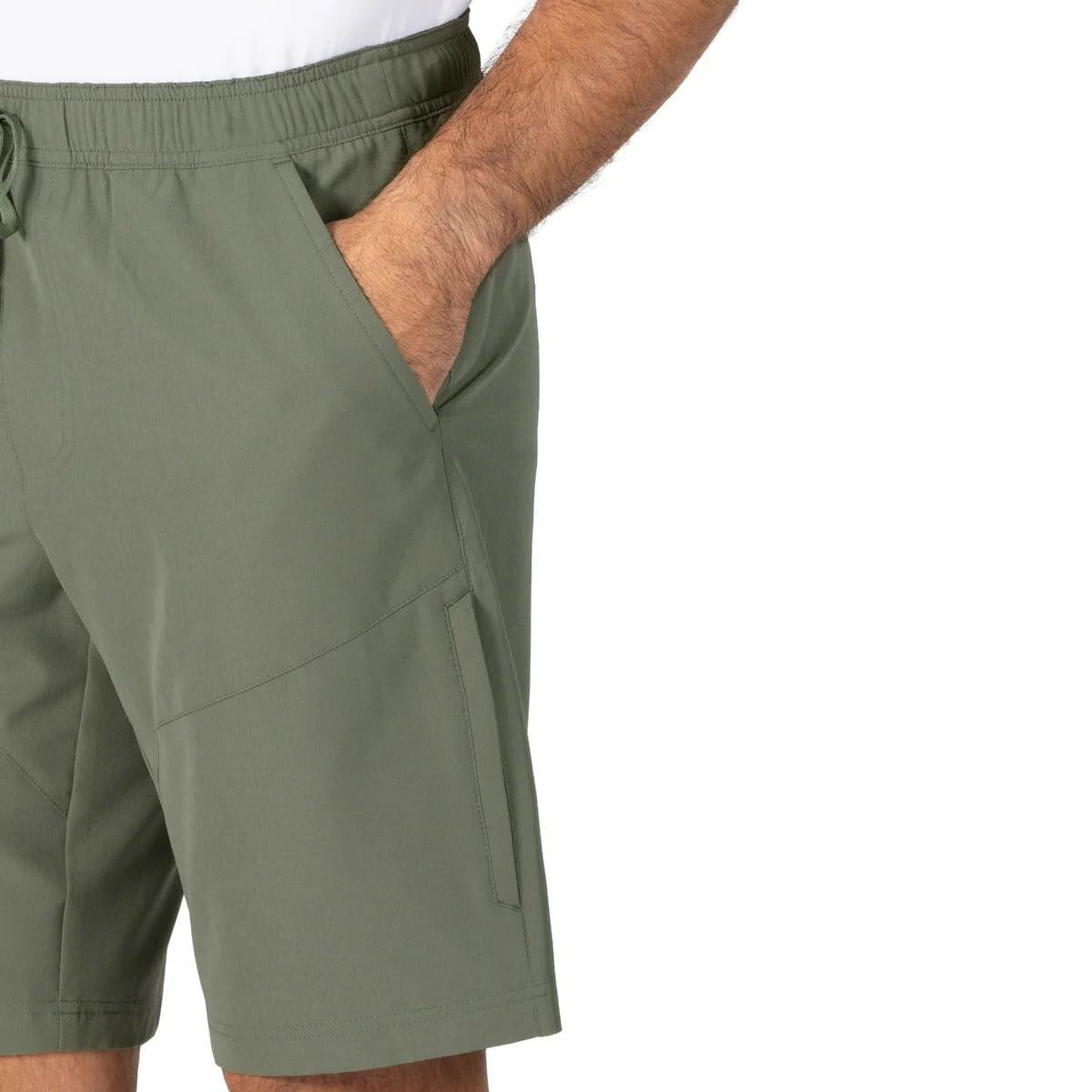 Gerry Men's 4-Way Stretch Elastic Waistband Lightweight Trail Short (Green, XX-Large)