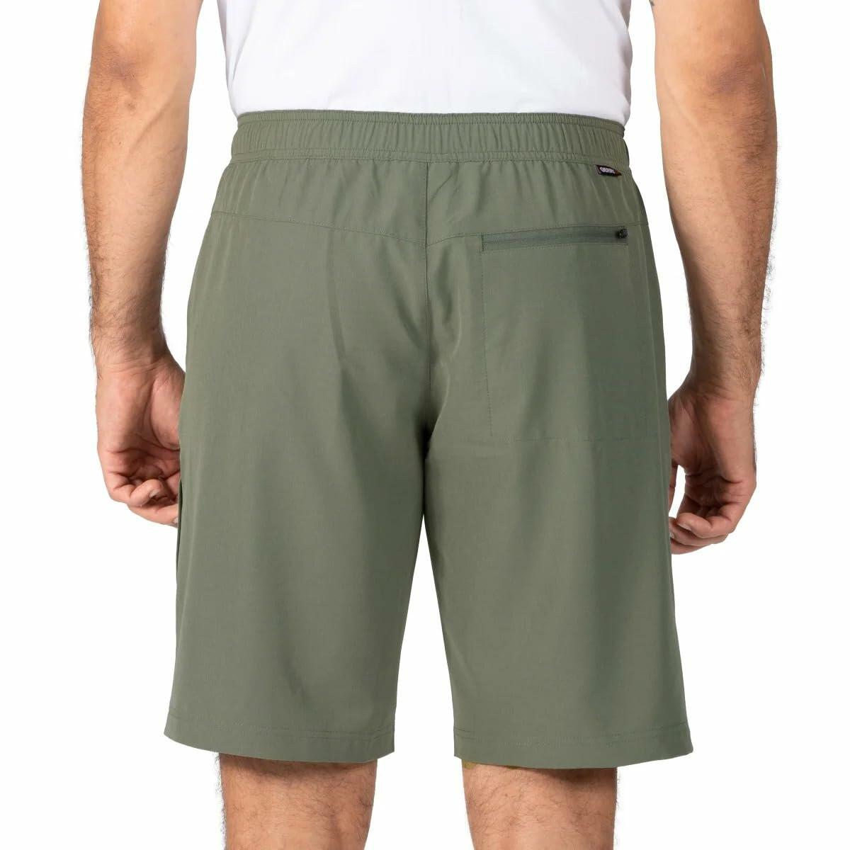 Gerry Men's 4-Way Stretch Elastic Waistband Lightweight Trail Short (Green, XX-Large)