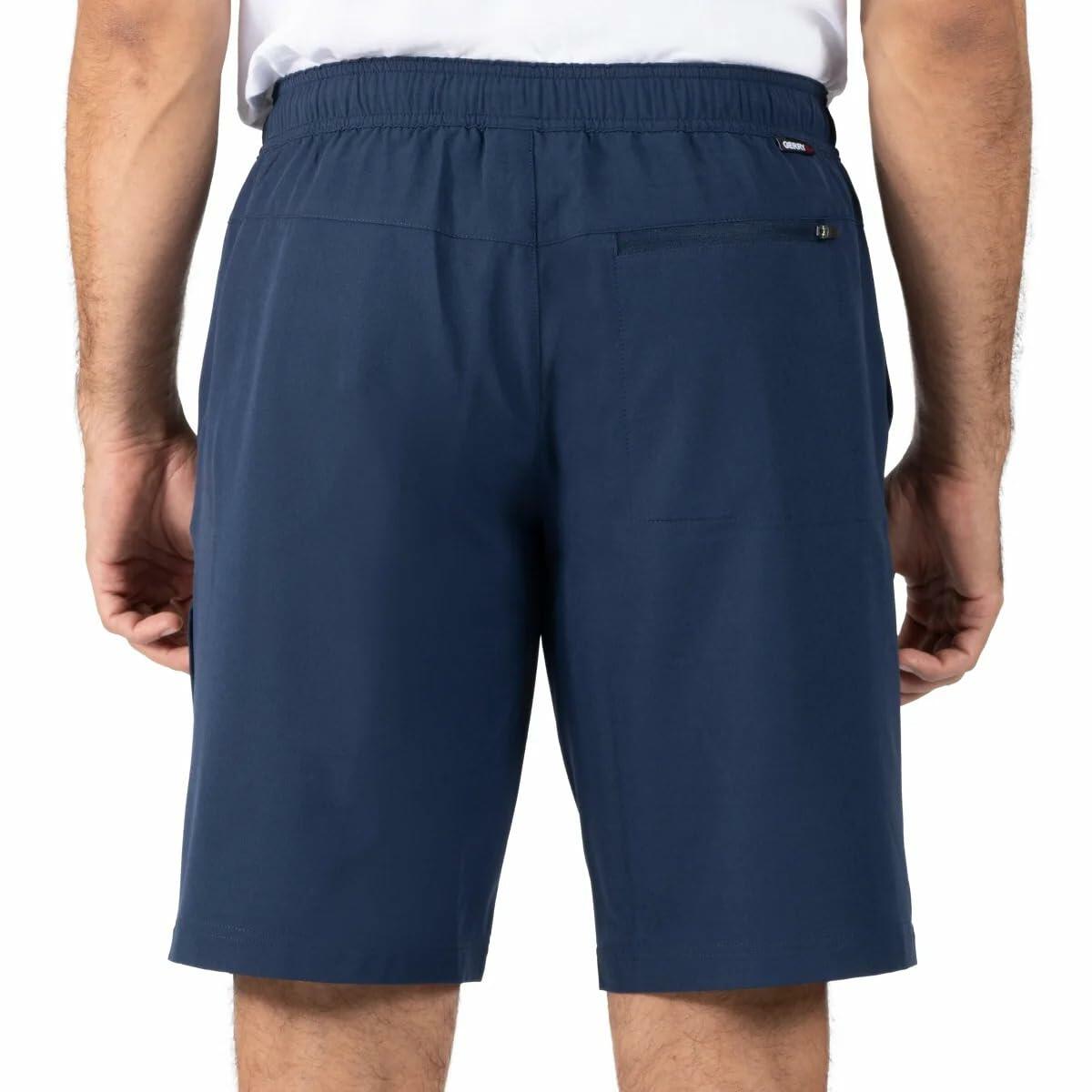 Gerry Men's 4-Way Stretch Elastic Waistband Lightweight Trail Short (Blue, Small)