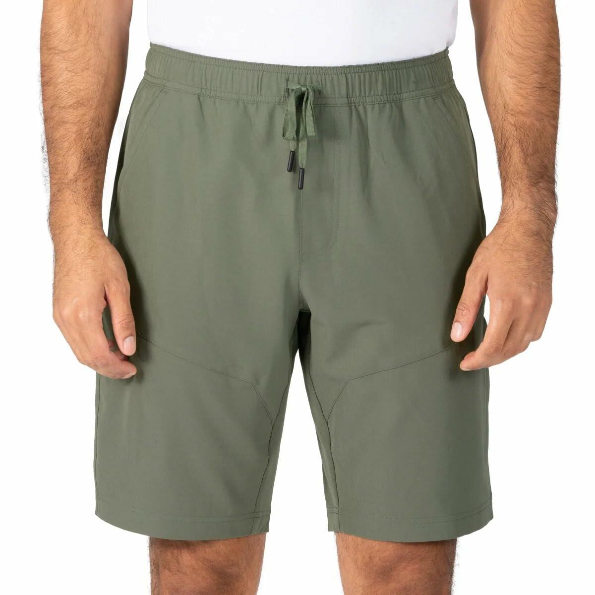 Gerry Men's 4-Way Stretch Elastic Waistband Lightweight Trail Short (Green, XX-Large)