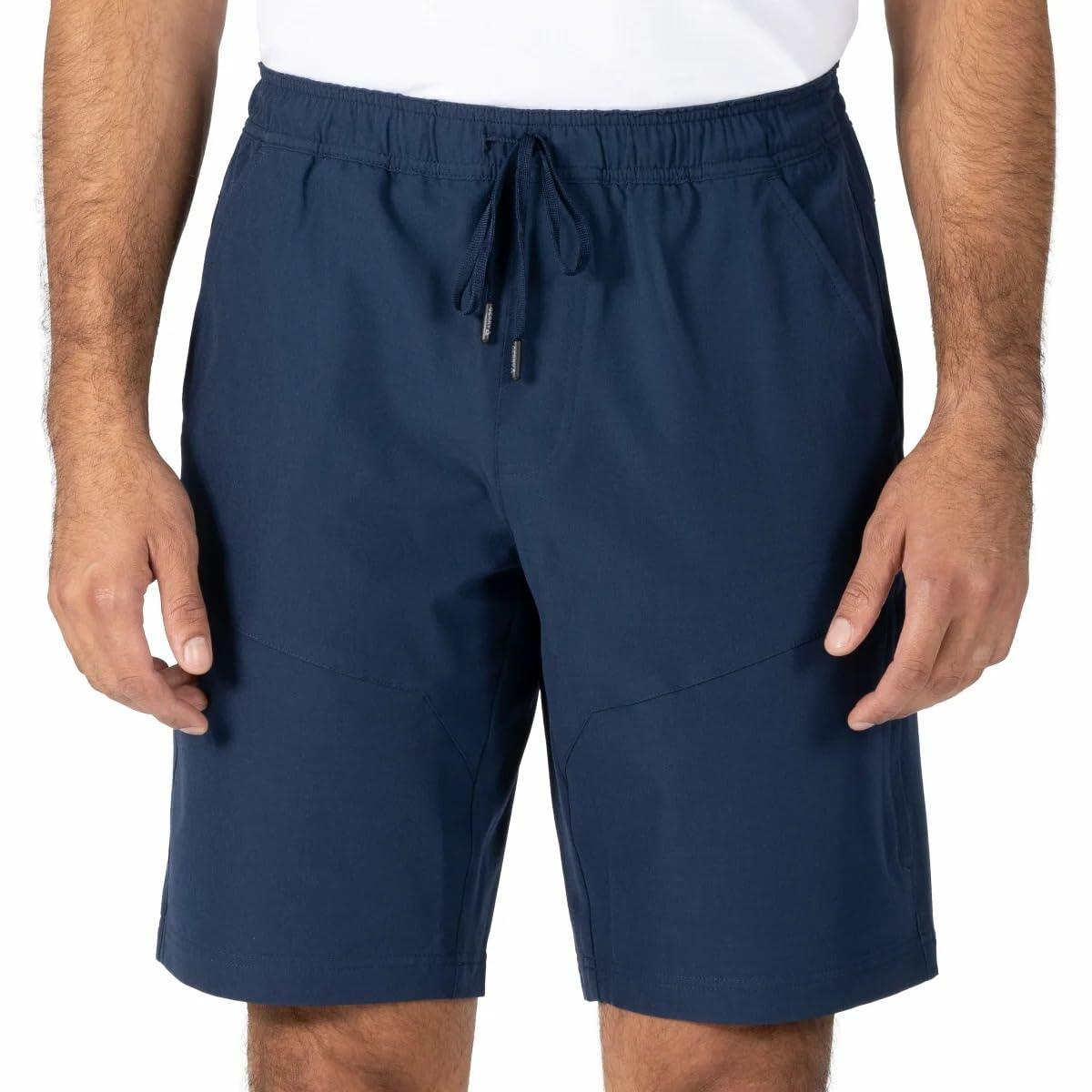 Gerry Men's 4-Way Stretch Elastic Waistband Lightweight Trail Short (Blue, Small)