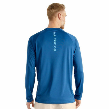 HUK Men's Standard Pursuit Vented Long Sleeve, 30 UPF Fishing Shirt, Set Sail, X-Large