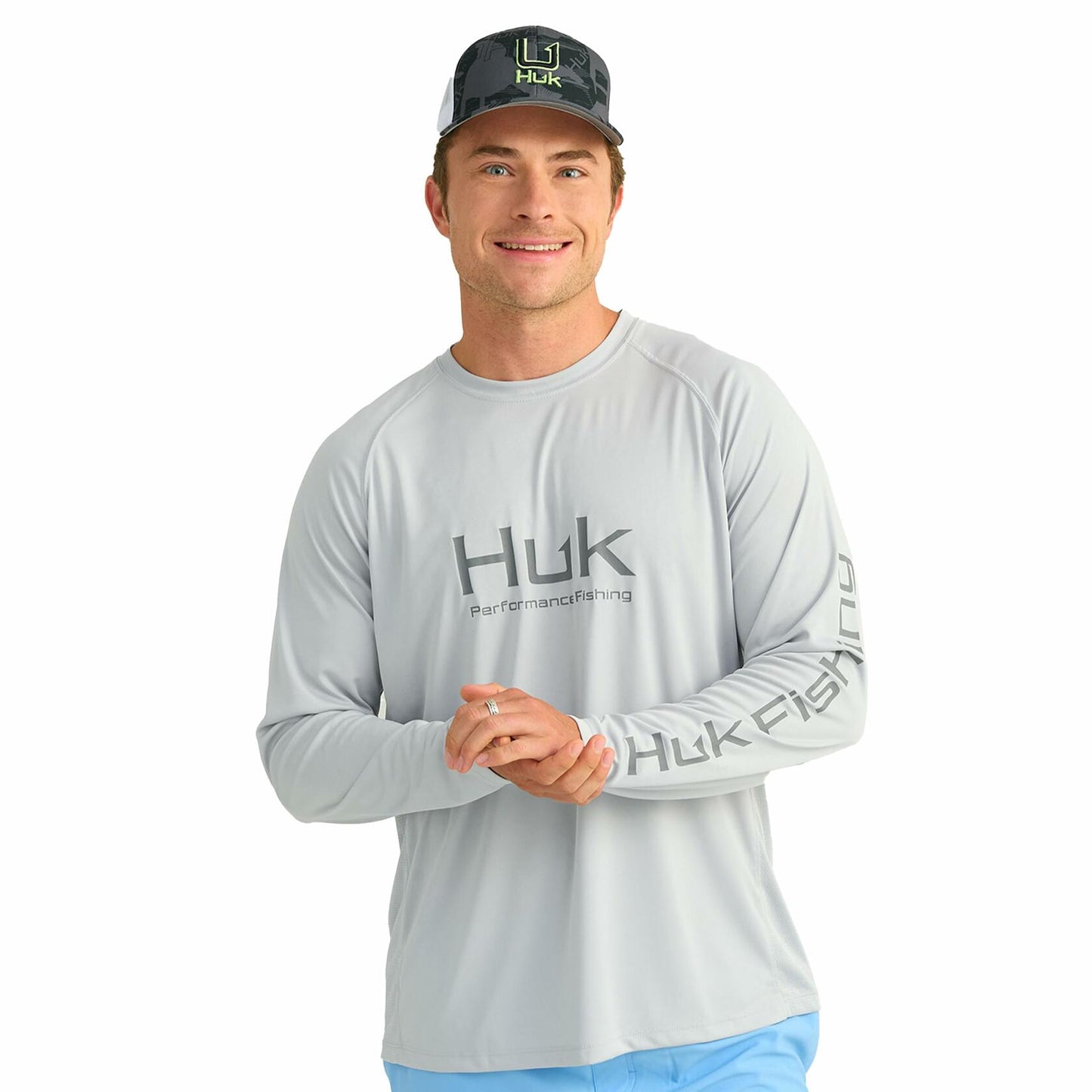 HUK Men's Standard Pursuit Vented Long Sleeve, 30 UPF Fishing Shirt, Harbor Mist, X-Large