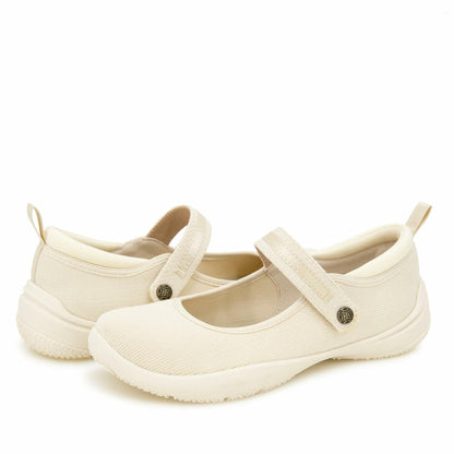 JBU Women's Merry Mary Jane Flat, Dk Eggshell, 9