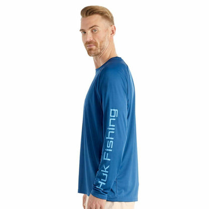 HUK Men's Standard Pursuit Vented Long Sleeve, 30 UPF Fishing Shirt, Set Sail, X-Large