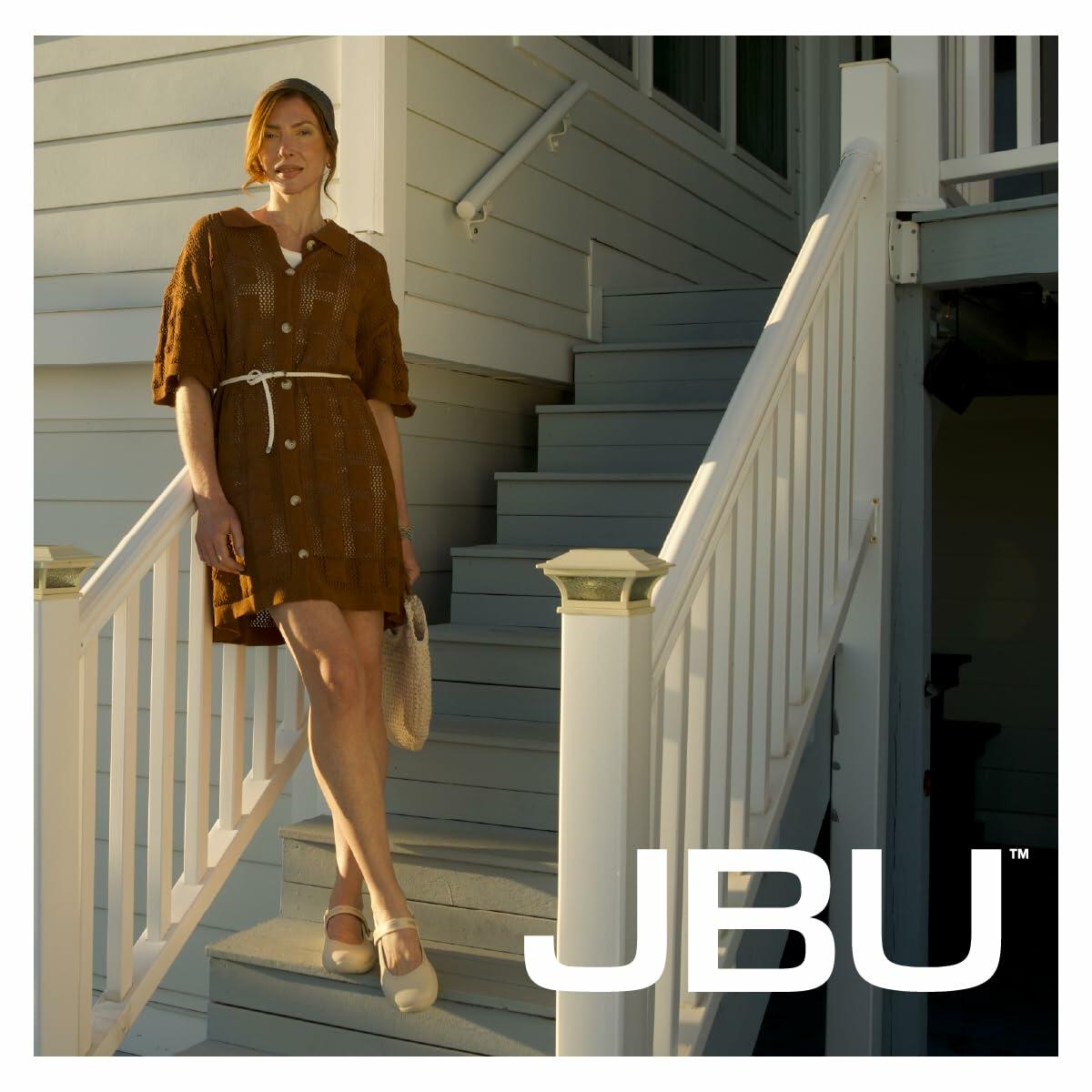 JBU Women's Merry Mary Jane Flat, Dk Eggshell, 10