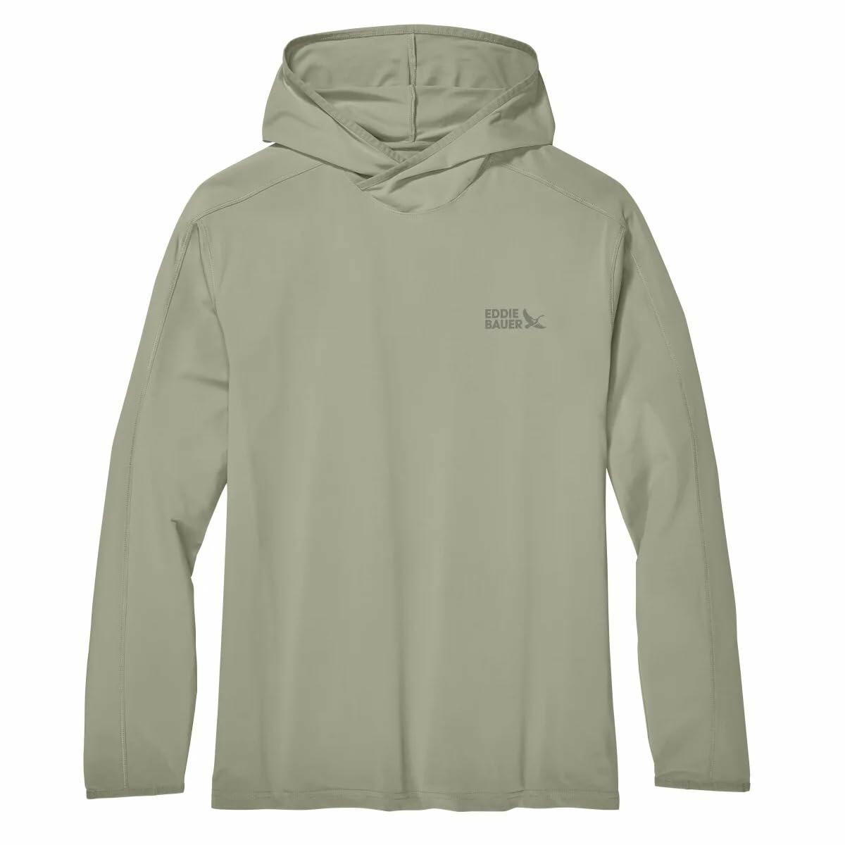 Eddie Bauer Men’s UPF 50+ Performance Hoodie - Lightweight Regular Fit - Moisture Wicking (Green, XX-Large)