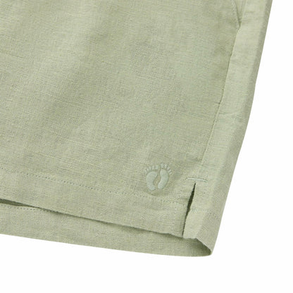 HANG TEN Women's Linen Blend Summer Shorts - Lightweight Casual Elastic Waist Shorts with Pockets - Relaxed Fit (Green, XXL)