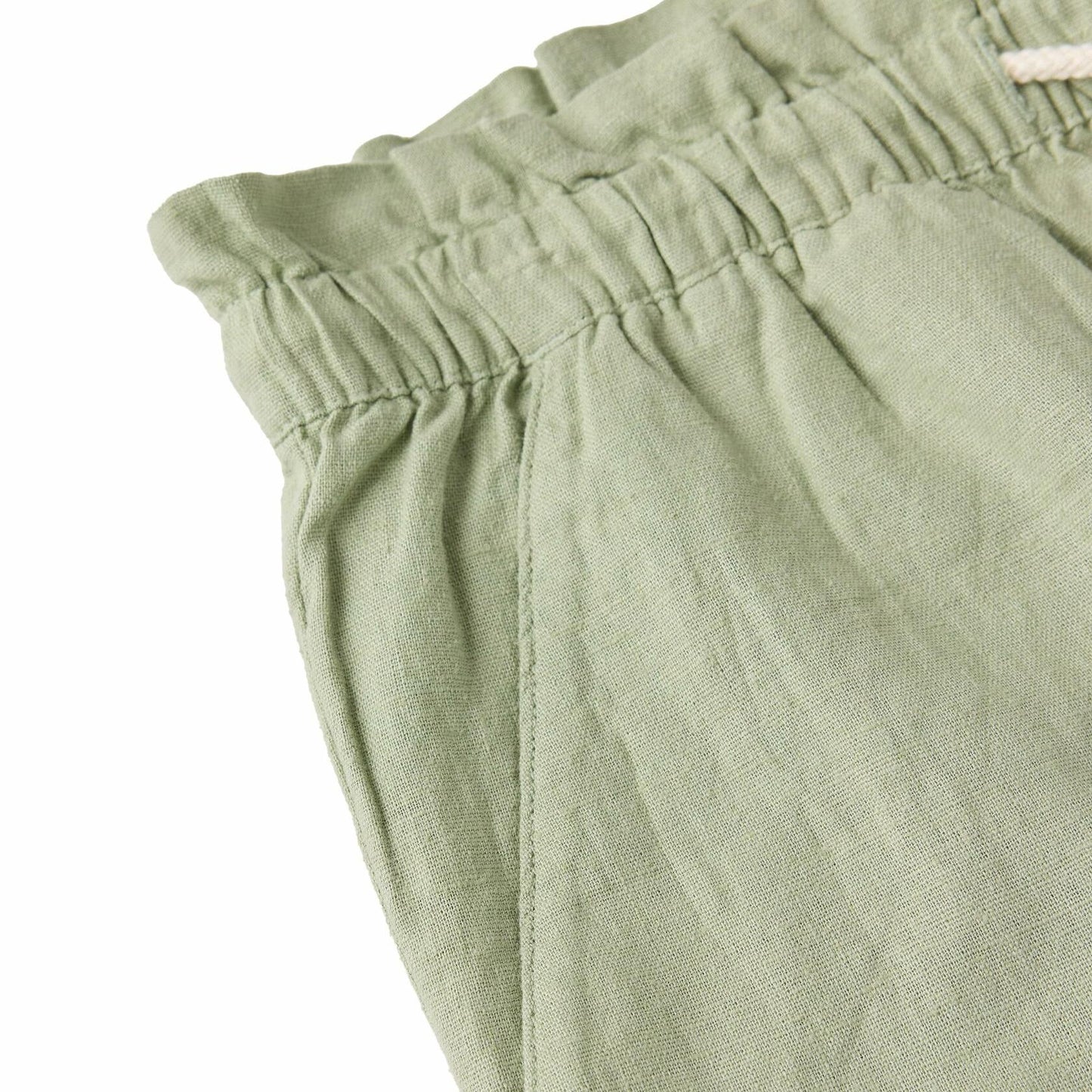 HANG TEN Women's Linen Blend Summer Shorts - Lightweight Casual Elastic Waist Shorts with Pockets - Relaxed Fit (Green, XXL)