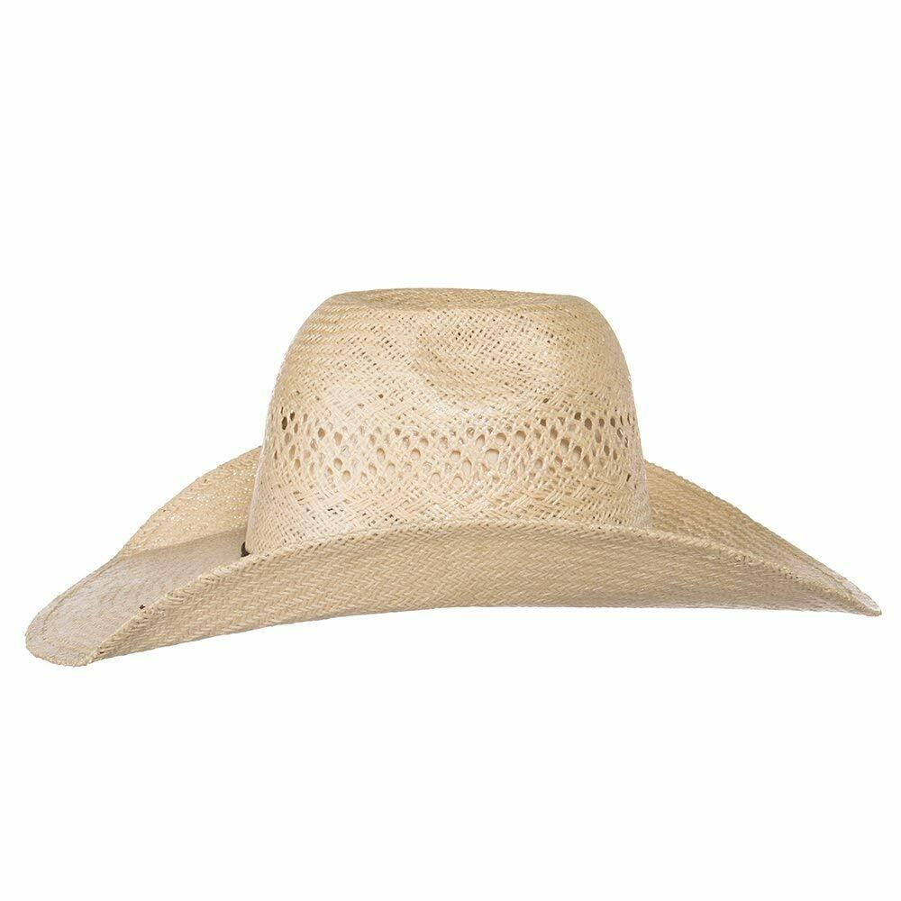 Rodeo King Jute Open Crown 4-1/4" Brim Straw Cowboy Hat Natural 71/8