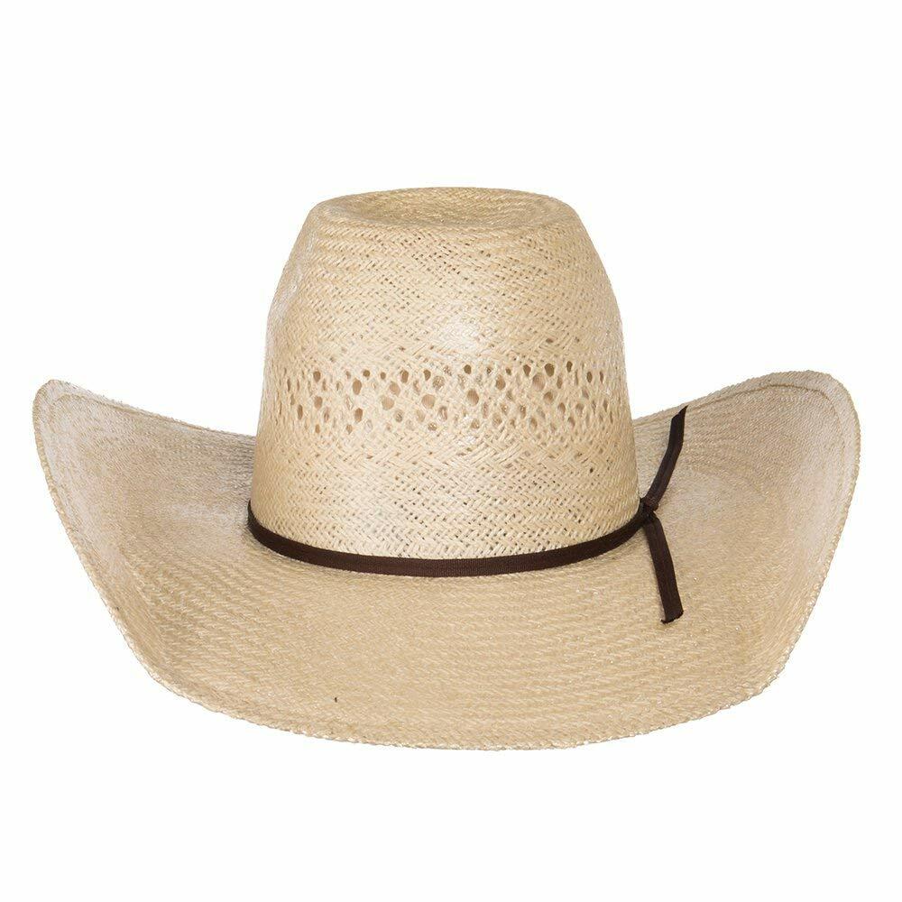 Rodeo King Jute Open Crown 4-1/4" Brim Straw Cowboy Hat Natural 71/8