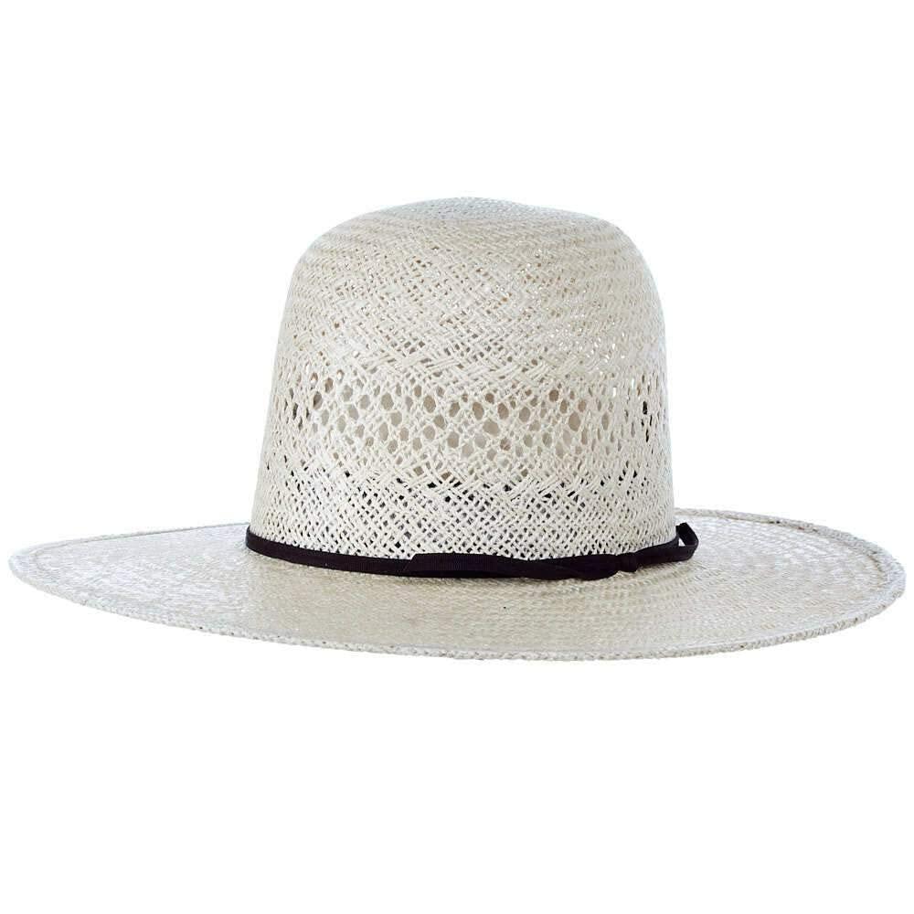 Rodeo King Jute Open Crown 4-1/4" Brim Straw Cowboy Hat Natural 67/8