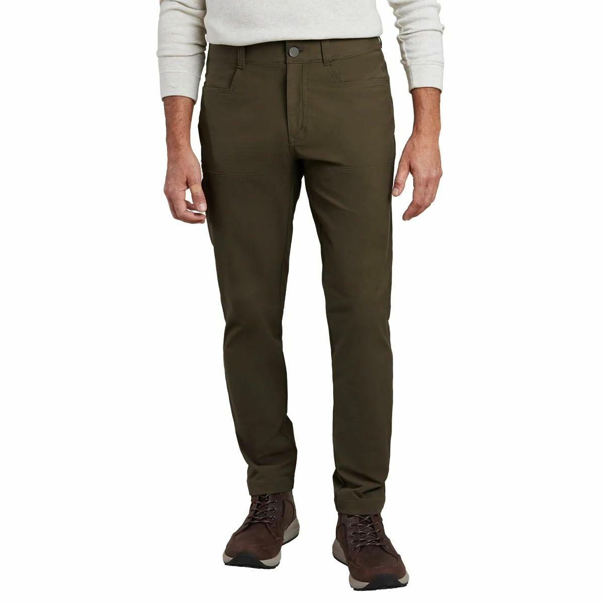 Kirkland Signature Men�s Stretch Tech Pant (Brown, 30W x 32L)