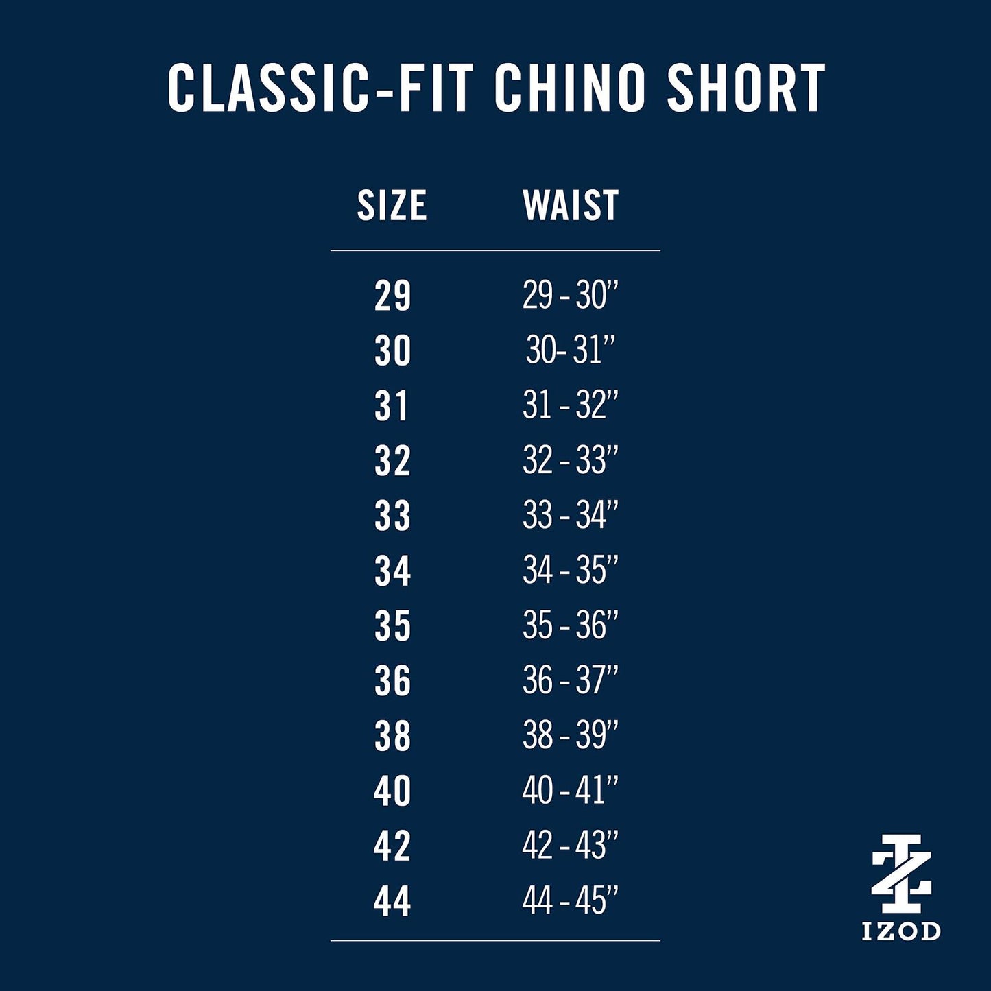 IZOD Men's Classic 9.5" Flat Front Chino Short, Saltwater Red PH162, 40 Regular
