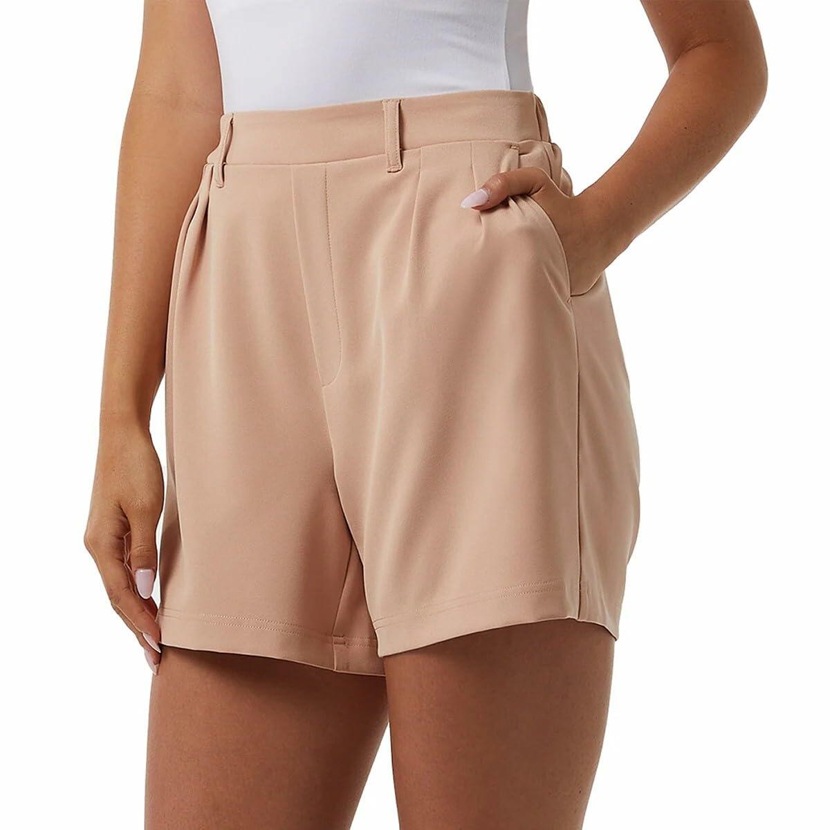 32 Degrees Cool Women's Pull On Pleated Short (US, Alpha, X-Large, Regular, Regular, Washed Coral (Orange))