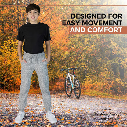 Weatherproof Vintage Jogger Pants - 4 Pack Soft Fleece Athletic Sweatpants - Boys' Casual Track Joggers (4-20), Size 14-16, Asst4