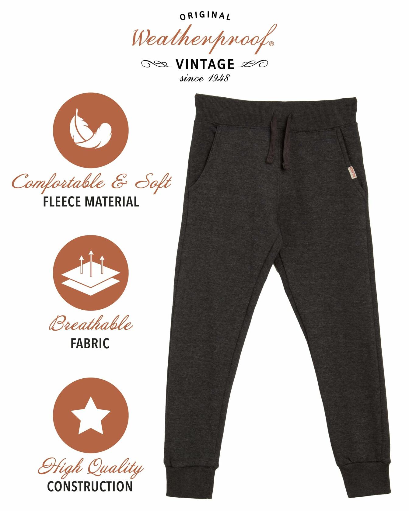 Weatherproof Vintage Jogger Pants - 4 Pack Soft Fleece Athletic Sweatpants - Boys' Casual Track Joggers (4-20), Size 14-16, Asst4