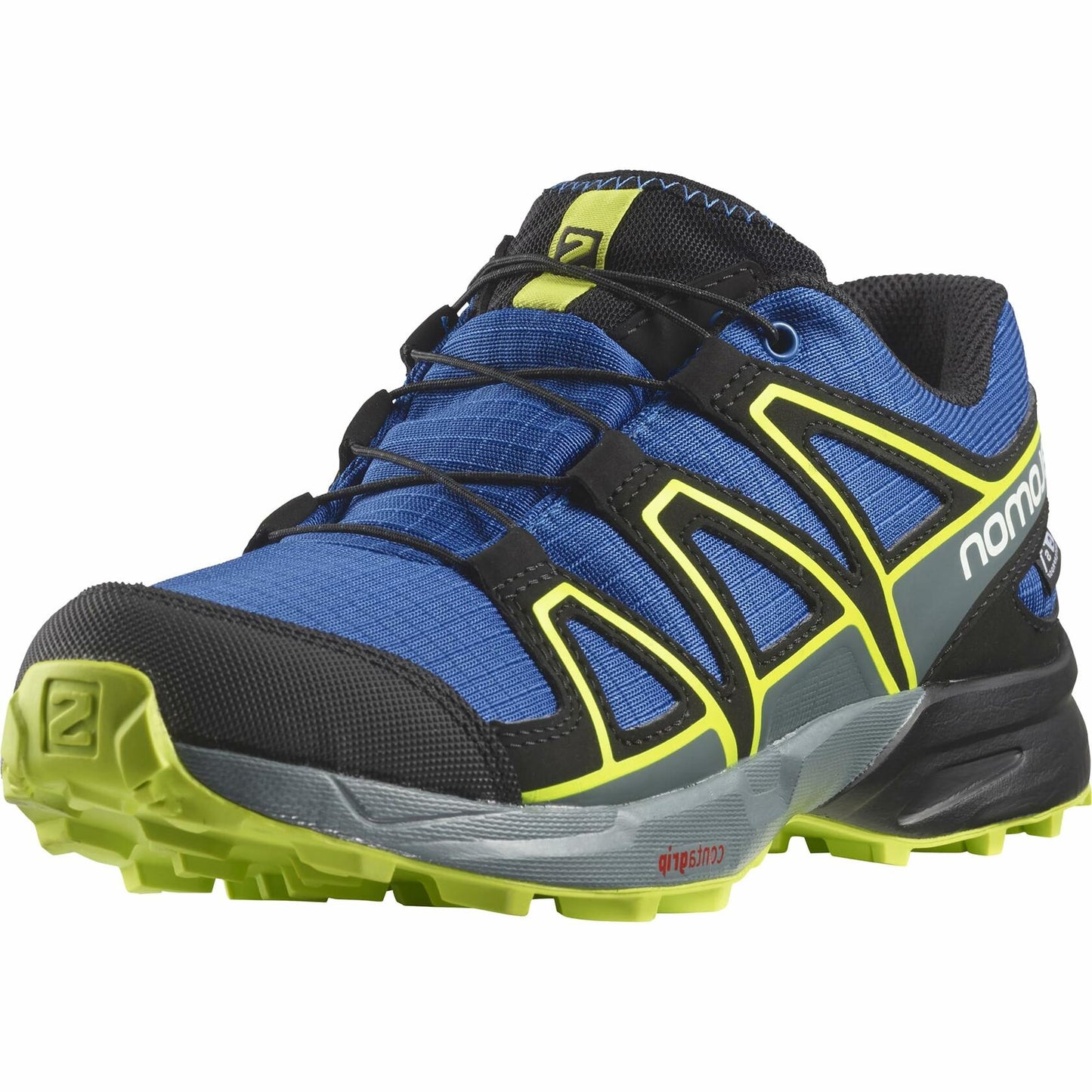 Salomon Junior’s Speedcross Climasalomon Waterproof Trail Shoes - Nautical Blue/Black/Acid Lime - 2