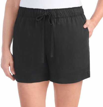 Hilary Radley Womens Lightweight Pull-on Tencel Short (US, Alpha, Small, Regular, Regular, Black)
