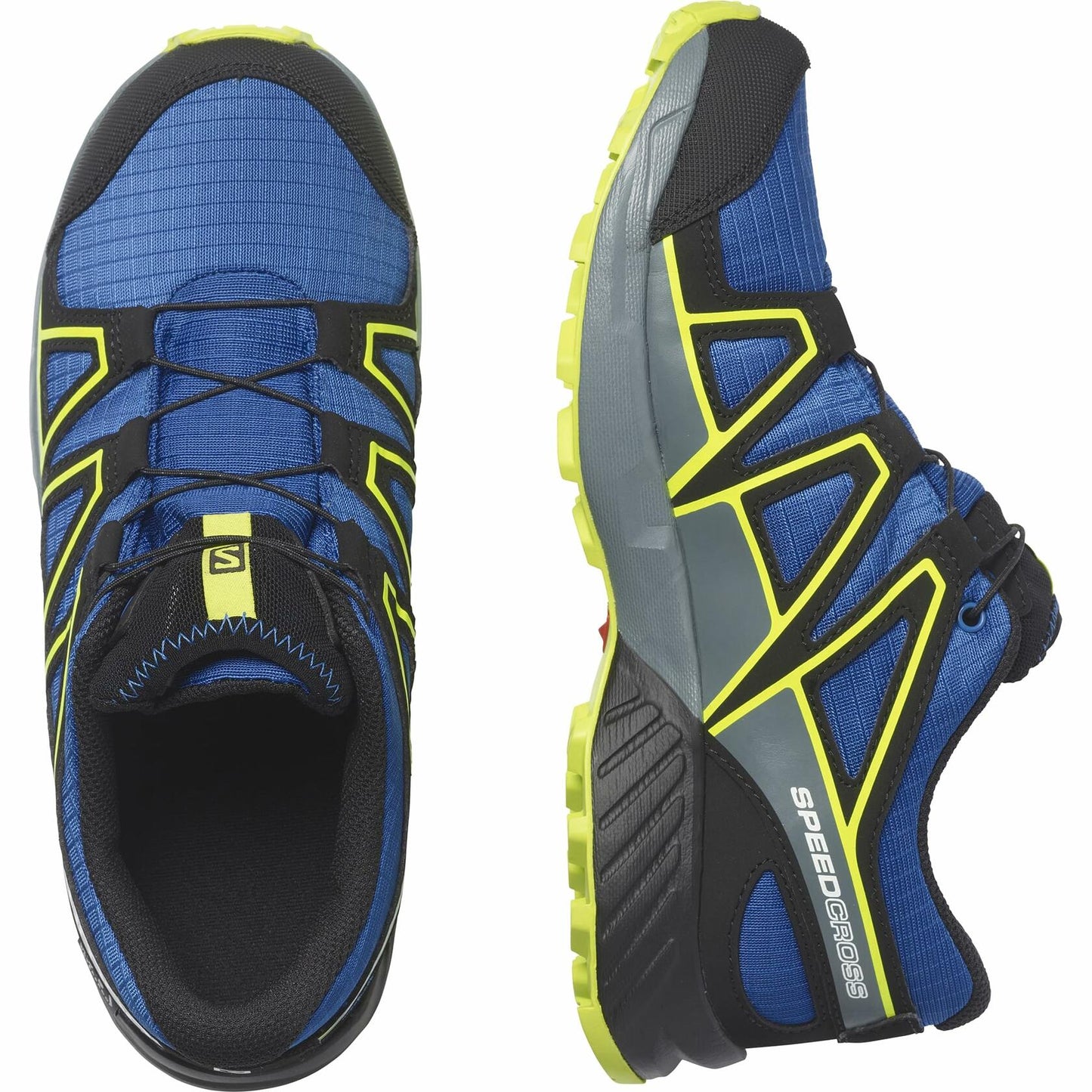 Salomon Junior’s Speedcross Climasalomon Waterproof Trail Shoes - Nautical Blue/Black/Acid Lime - 2