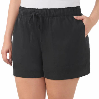 Hilary Radley Womens Lightweight Pull-on Tencel Short (US, Alpha, X-Large, Regular, Regular, Black)
