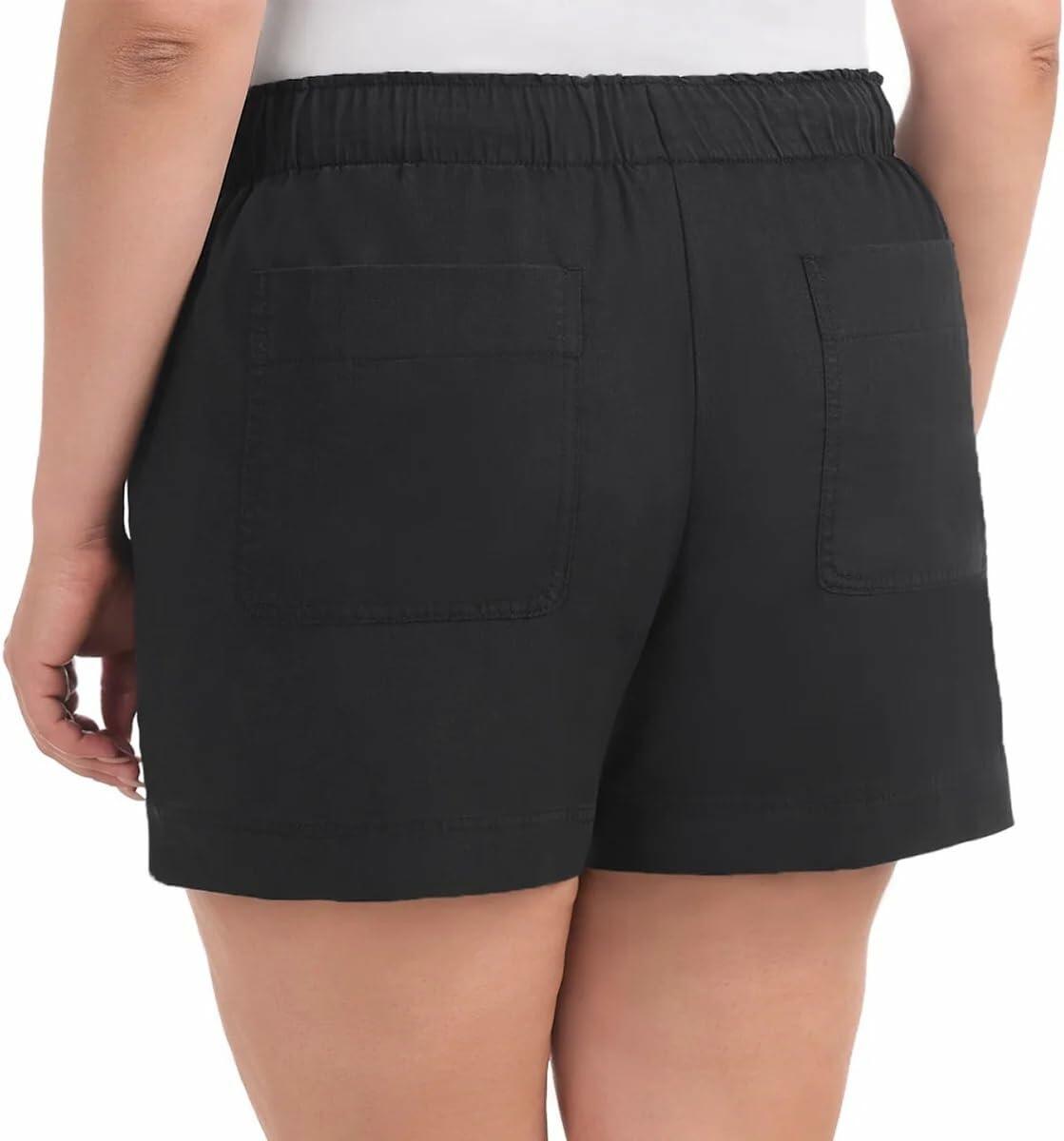 Hilary Radley Womens Lightweight Pull-on Tencel Short (US, Alpha, XX-Large, Regular, Regular, Black)