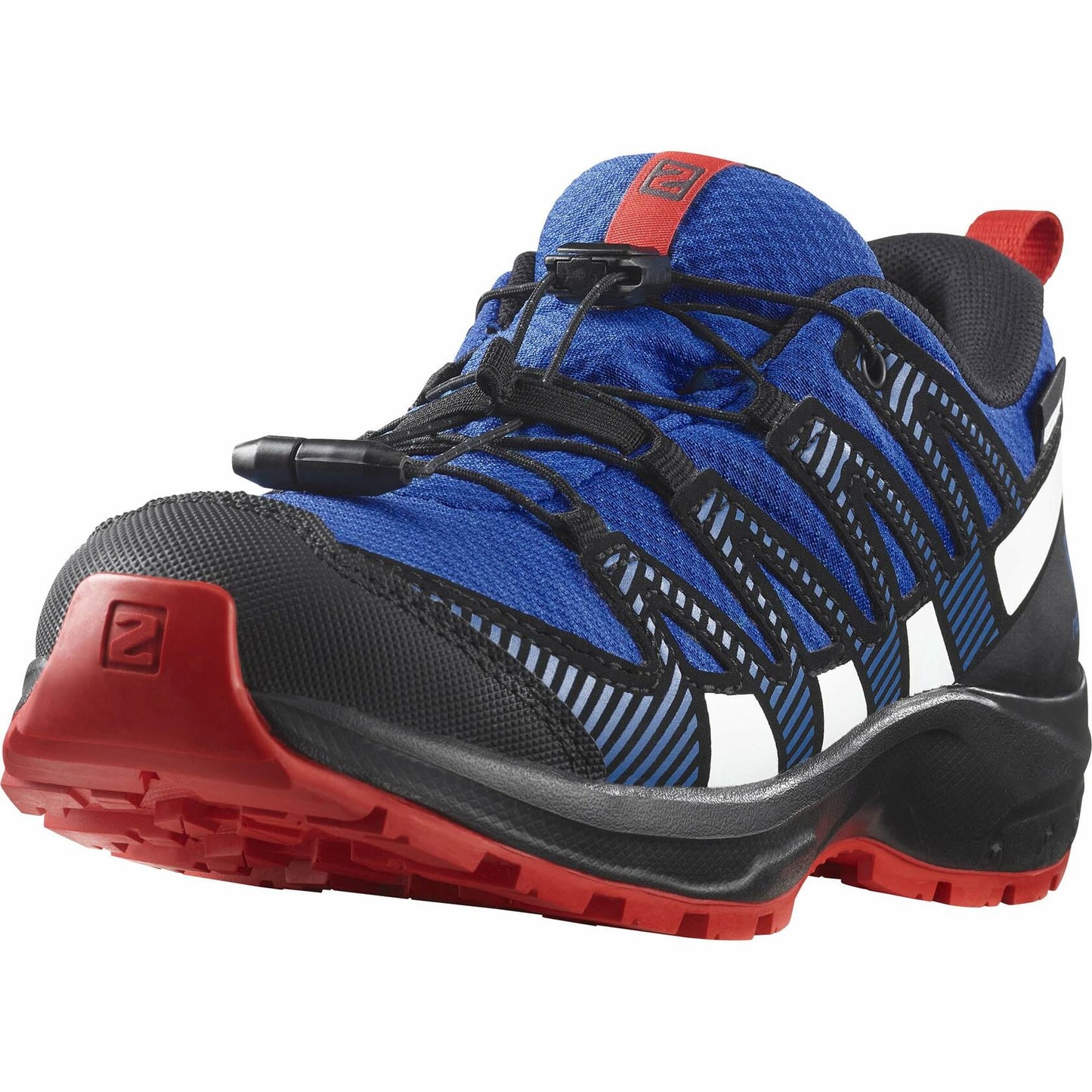 Salomon Unisex Junior’s XA Pro V8 ClimaSalomon Waterproof Hiking Shoes for Kids - Lapis Blue/Black/Fiery Red - 1