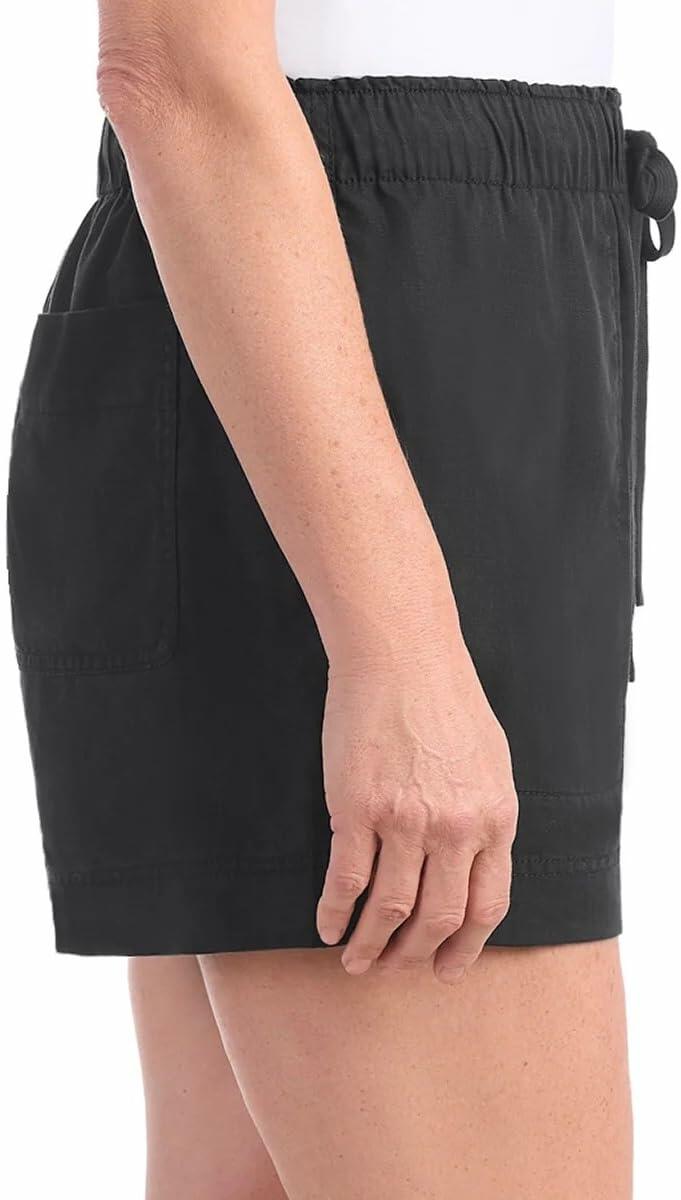 Hilary Radley Womens Lightweight Pull-on Tencel Short (US, Alpha, Small, Regular, Regular, Black)